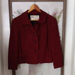 VINTAGE 50s 60s red Blazer / Peacoat